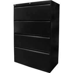 Rapid GO Lateral Filing  Cabinet 4 Drawer 1321H x 900W x 473mmD Black