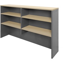 Rapid Worker Desk Hutch 1500W x 315D x 1070mmH Natural Oak and Ironstone