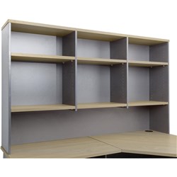 Rapid Worker Desk Hutch 1800W x 315D x 1070mmH Natural Oak and Ironstone