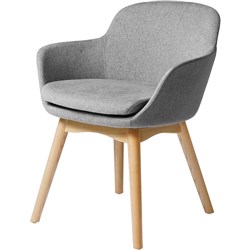Rapid Aspen Tub Lounge Chair Wooden Base Light Grey Seat