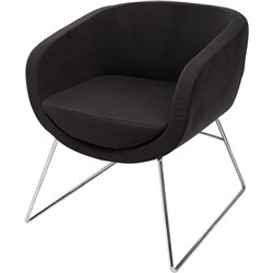 Rapid Splash Cube Lounge Chair Chrome sled base Charcoal Seat