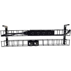 Rapid Cable Management Dual Basket 1250mm 4GPO+2Data+2m Interconnecting Lead Black
