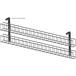Rapid Cable Management Dual Basket 650mm 4GPO+2Data+1.5m Interconnecting Lead Black