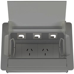 Rapid Power Module Table Box 2GPO Silver
