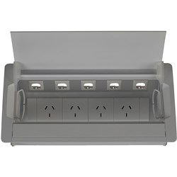 Rapid Power Module Table Box 4GPO Silver
