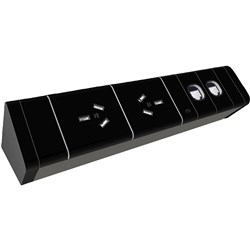 Rapid Power Rail 2GPO+2Data 600mm Lead Black