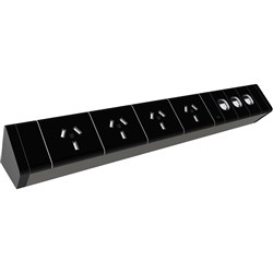 Rapid Power Rail 4GPO+3Data 1000mm Lead Black