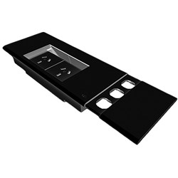 Rapid Table Surface Mounted Flip Box 2 GPO + 3 Data Provisions Black