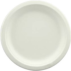 Earth Eco Sugarcane Round Plate 180mm White Pack of 25