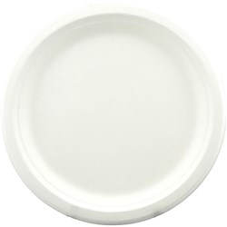 Earth Eco Sugarcane Round Plate 230mm White Pack of 25