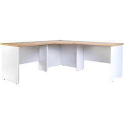 Logan Corner Desk 3 Piece 1800W x 1800W x 600mmD White and Oak