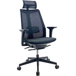 NTR Vista Mesh Executive Chair with Headrest Black 160kg 7yr Warranty