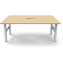 Rapidline Boost Static Back To Back Workstation 2 Person 1800Wx1800Dx730mmH Oak/White