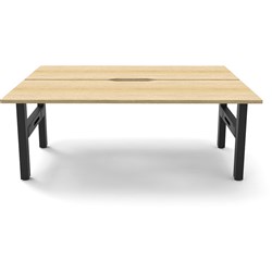 Rapidline Boost Static Back To Back Workstation 2 Person 1800Wx1800Dx730mmH Oak/Black