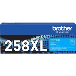 Brother TN-258XLC Toner Cartridge High Yield 2300pgs Cyan TN258XLC