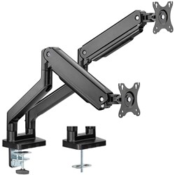 Ergovida Heavy Duty Spring Assisted Aluminium Dual Monitor Arm Black