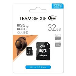 Team Group Micro SDHC 32GB Memory Card With Adapter Black