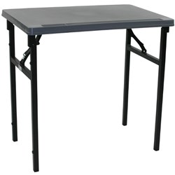 Sylex Lachlan Folding Exam Table 750W x 500D x 725mmH Grey Top Black Frame