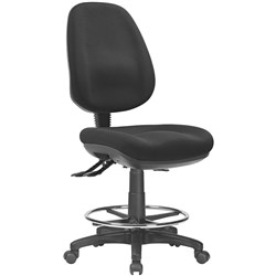 P350 High Back Drafting Chair 3 Lever 560-730mmH Black ideal for 900mmH Bench