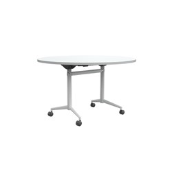 OLG Uni Round Flip Top Table 1200mm Diameter White Top White Frame