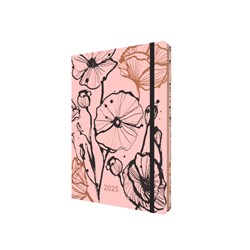 Collins Abstract Botanicals Diary Recycled A5 Week To View Pink 2025