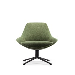 Rapidline Lutie Club Lounge Chair Black Steel 4 Leg Leaf Base Olive Fabric Seat