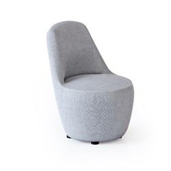 Rapidline Myk Lounge Chair With Black Leather Strap Light Grey Fabric Seat And Base