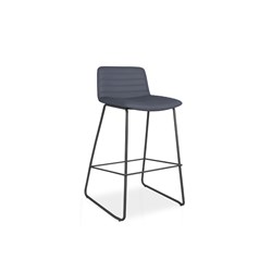 Rapidline Pixel Bar Stool Black Frame And French Navy PU Leather Seat