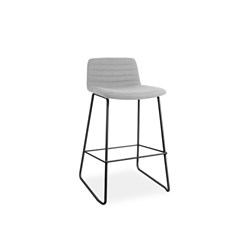 Rapidline Pixel Bar Stool Black Frame And Light Grey Fabric Seat