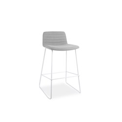 Rapidline Pixel Bar Stool White Frame and Light Grey Fabric Seat