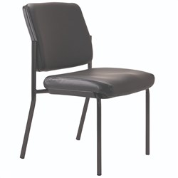 Buro Lindis 4 Leg Chair No Arms Black PU Seat And Back Black Frame