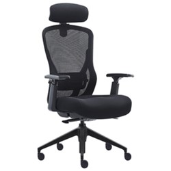 Mitz Executive Chair High Back With Arms Memory Foam Seat Mesh Back Black