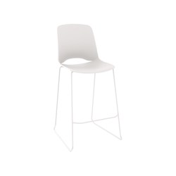 OLG Vista Rise Barstool With White Steel Frame And White Polypropylene Seat And Back