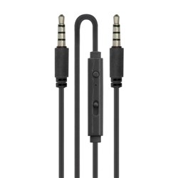Moki Portable Audio Connection Cable 3.5mm With In-line Microphone Black