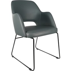 Durafurn Sorbet Chair Sled Base Vinyl Seat And Back Anthracite