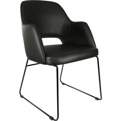 Durafurn Sorbet Chair Sled Base Vinyl Seat And Back Black