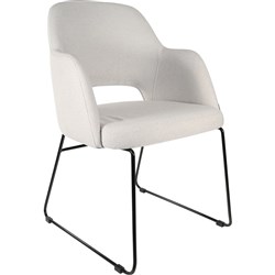 Durafurn Sorbet Chair Sled Base Fabric Seat And Back Light Grey