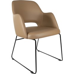 Durafurn Sorbet Chair Sled Base Vinyl Seat And Back Taupe