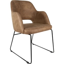 Durafurn Sorbet Chair Sled Base Fabric Seat And Back Mocha