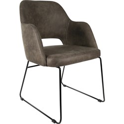 Durafurn Sorbet Chair Sled Base Fabric Seat And Back Charcoal