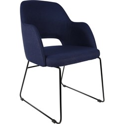 Durafurn Sorbet Chair Sled Base Fabric Seat And Back Navy