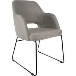Durafurn Sorbet Chair Sled Base Fabric Seat And Back Taupe
