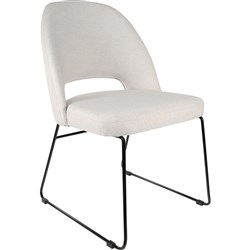 Durafurn Semifreddo Chair Sled Base Fabric Seat And Back Light Grey