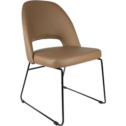 Durafurn Semifreddo Chair Sled Base Vinyl Seat And Back Taupe
