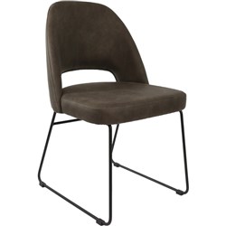 Durafurn Semifreddo Chair Sled Base Fabric Seat And Back Charcoal