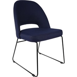 Durafurn Semifreddo Chair Sled Base Fabric Seat And Back Navy