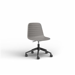 OLG Sofia Office Chair Gas Lift & Tilt Black Base Light Grey PU Leather Seat And Back