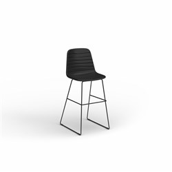 OLG Sofia Barstool Black Sled Base Black PU Leather Seat