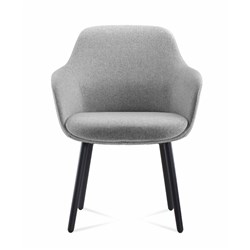 Rapidline Aspen Tub Lounge Chair 4 Leg Black Steel Frame Light Grey Seat