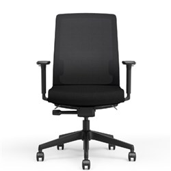 Pivot Ergonomics Harlow High Back Chair With Seat Slide Black Fabric Seat And Back